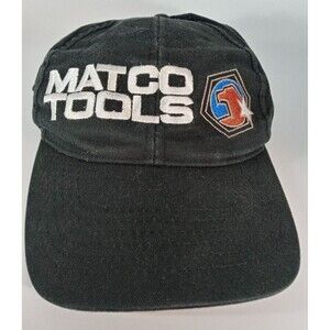 Vintage Matco Tools Black Hat Cap Adjustable Embroidered White Letters Logo